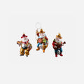 Cowboy Santa Glass Ornament, Set of 3 Assorted