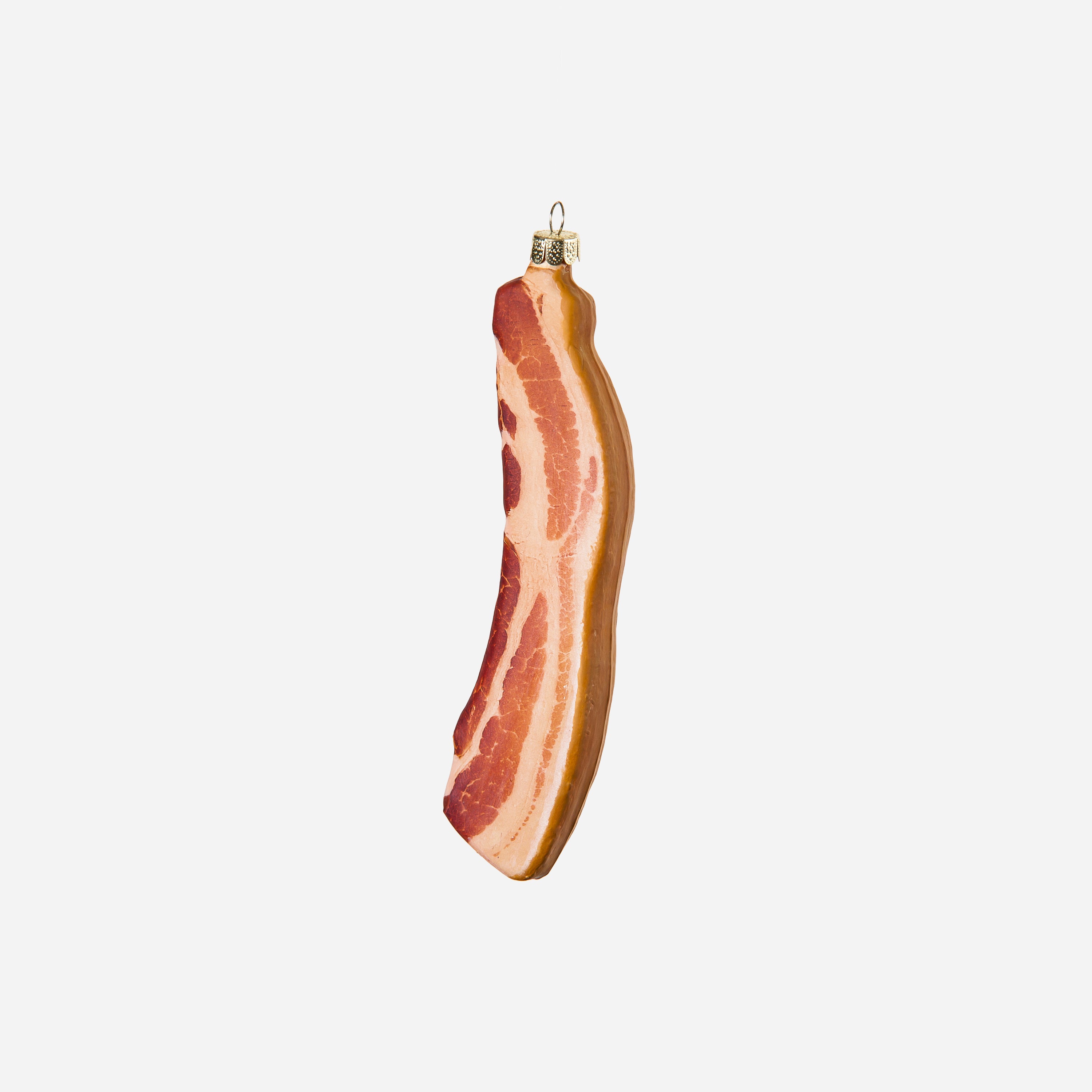 Glittered Bacon Glass Ornament, Set of 4