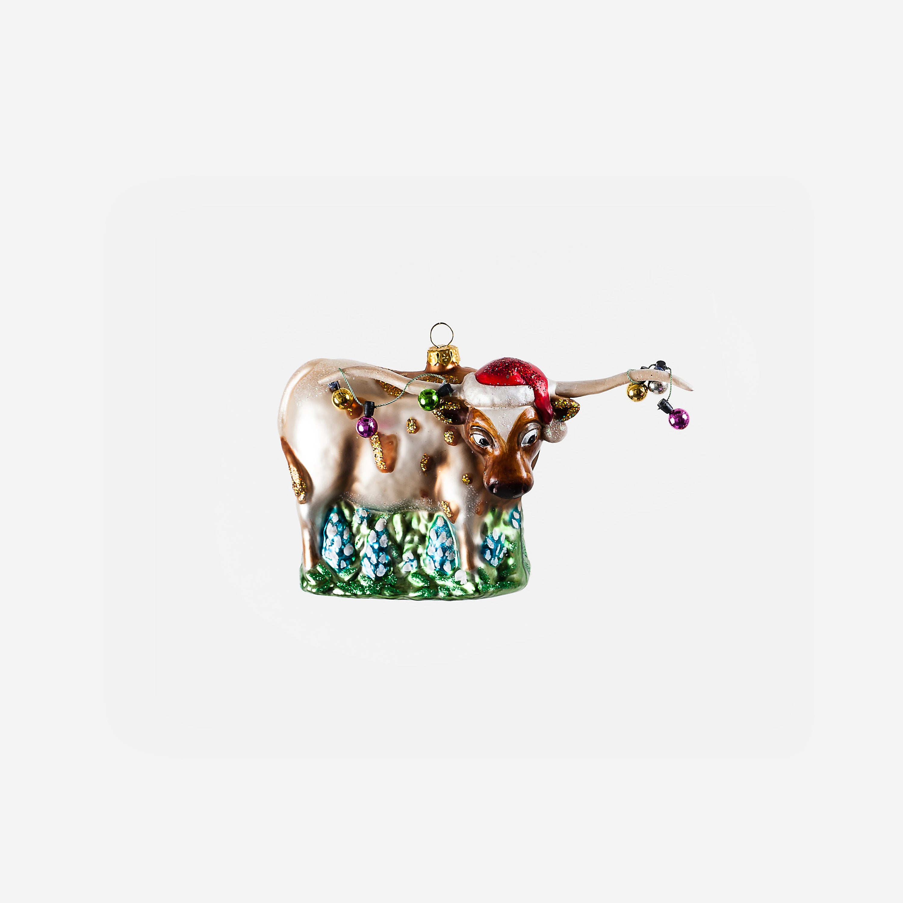 Longhorn Glass Ornament