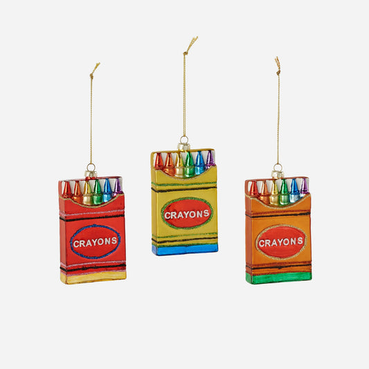 Crayon Ornament - 3 Assorted