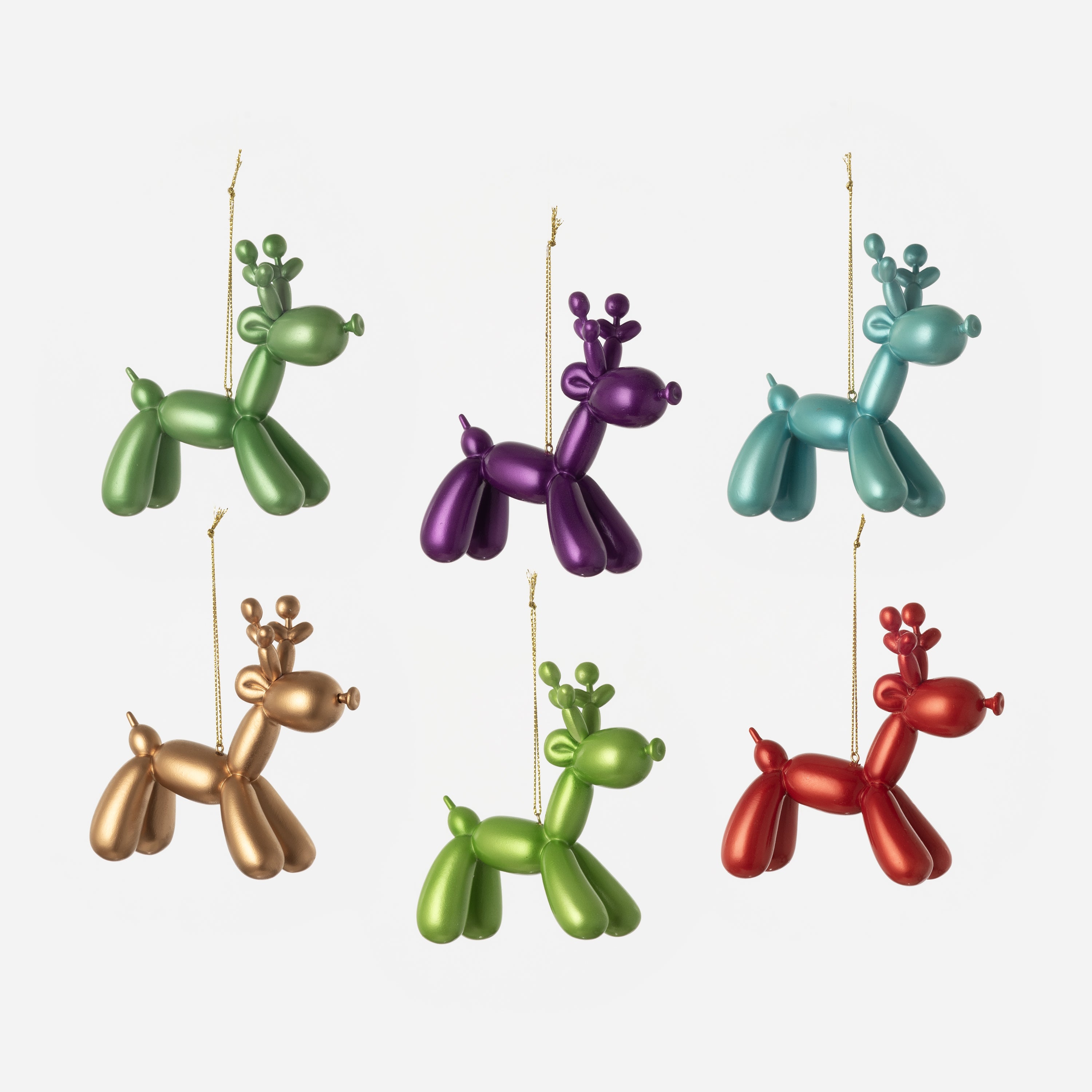Luminescent Balloon Deer Ornament, Set of 6 Assorted