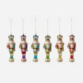 Nutcracker Glass Ornament, Set of 6 Assorted