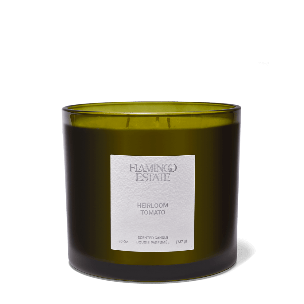 Heirloom Tomato Candle - 3-Wick in a hand-blown glass vessel with triple wicks for long-lasting scent.