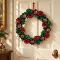 Floral Foil Paper Wreath - Red