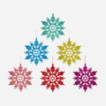 Flocked Snowflake Ornament, Set of 6 Assorted
