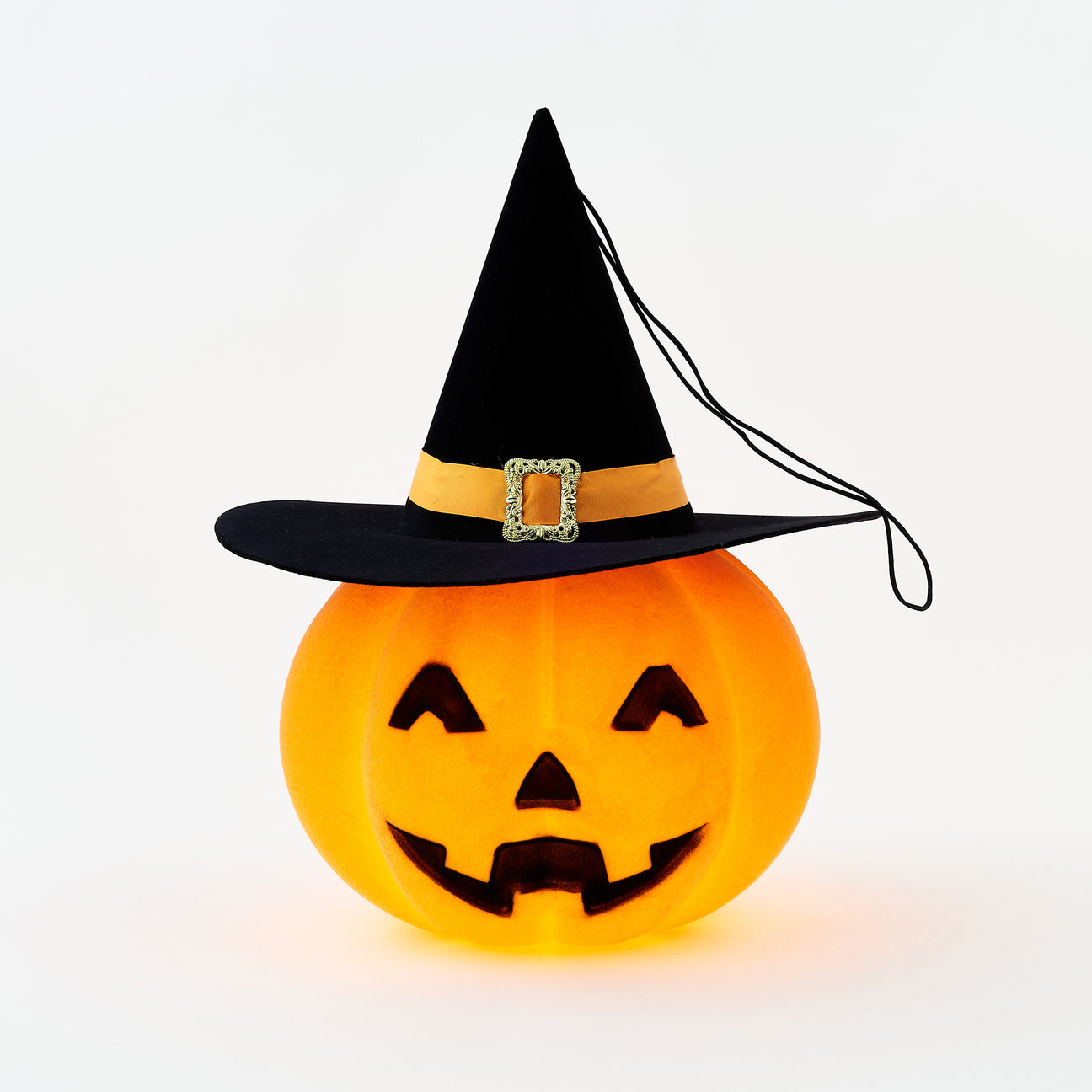 LED Hanging Pumpkin with Witch Hat and Adapter