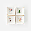Santa and Friends Square Dish, Set of 4 Assorted