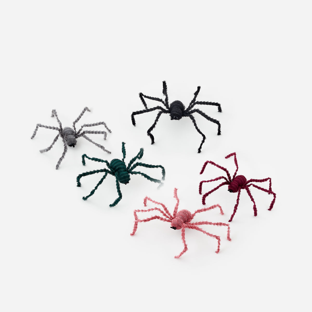 Furry Spider, Set of 5 Assorted