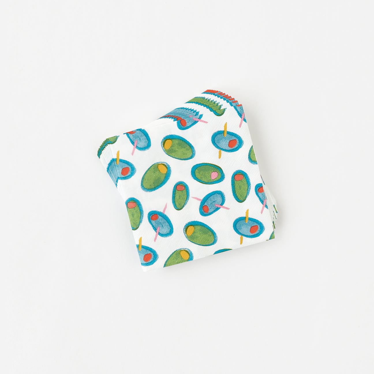 Paper Cocktail Napkins - Olive, Set of 8