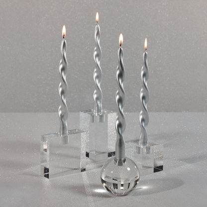 Square Crystal Glass Taper Holder