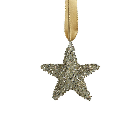 Silver Star Ornament - Set of 6