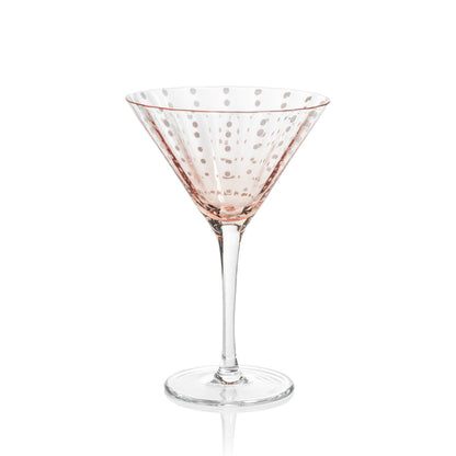 Portofino White Dot Glassware - Pink - Drinkware by Carlyle Avenue