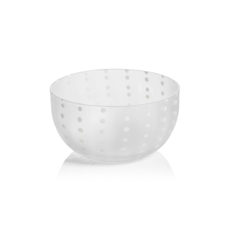 Portofino White Dot Condiment Bowl - Frosted