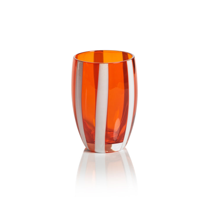 Portofino Striped Stemless Glass - Set of 4