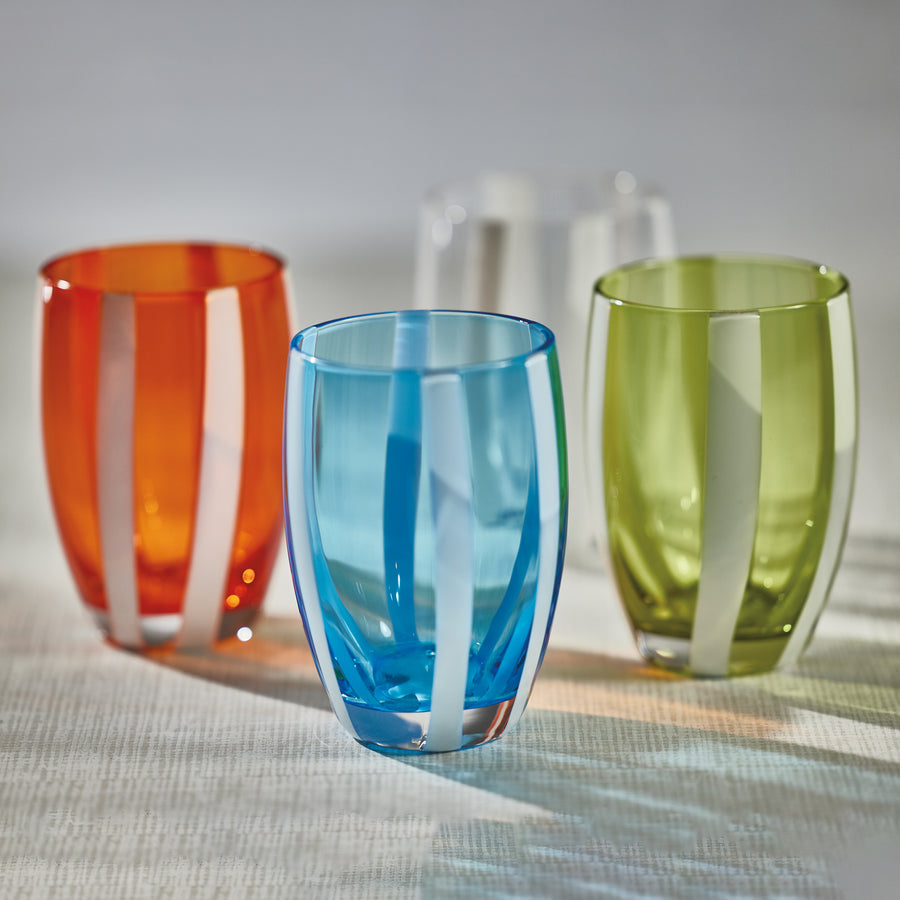 Portofino Striped Stemless Glass - Set of 4