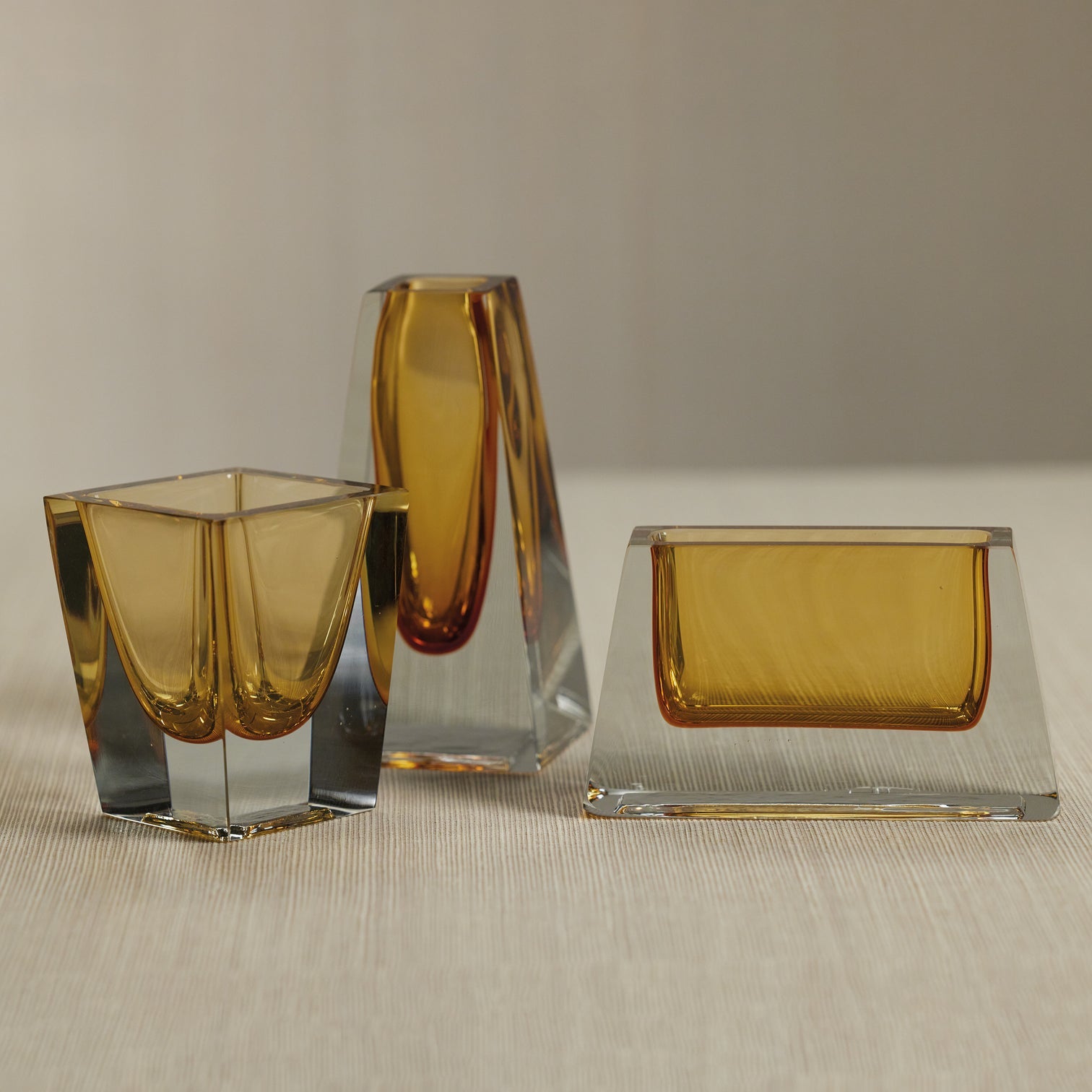 Corinthia Polished Glass Vase - Amber