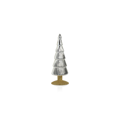 Alpine Glass Tree on Gold Glitter Base - Silver - Christmas Trees by Carlyle Avenue