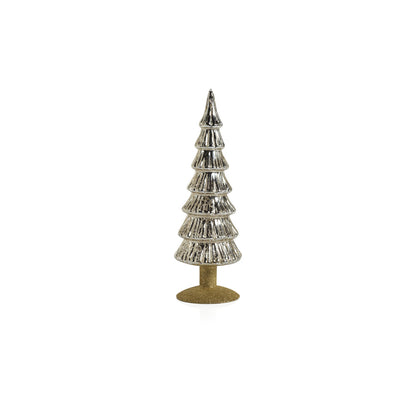 Miramonti Glass Tree on Gold Glitter Base - Silver - Christmas Trees by Carlyle Avenue