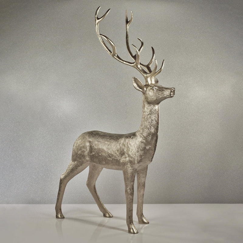 Large Silver Reindeer - Looking Up - Holiday Decor by Carlyle Avenue