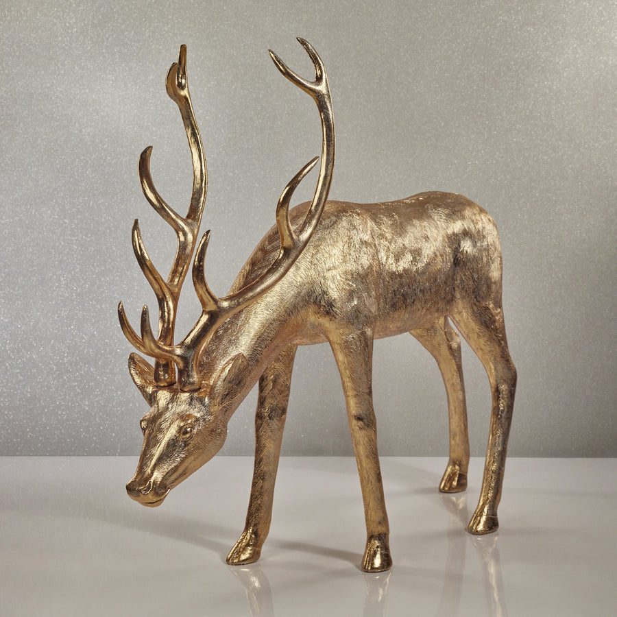 Large Reindeer - Gold - Grazing