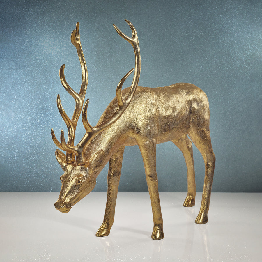 Large Reindeer - Gold - Grazing