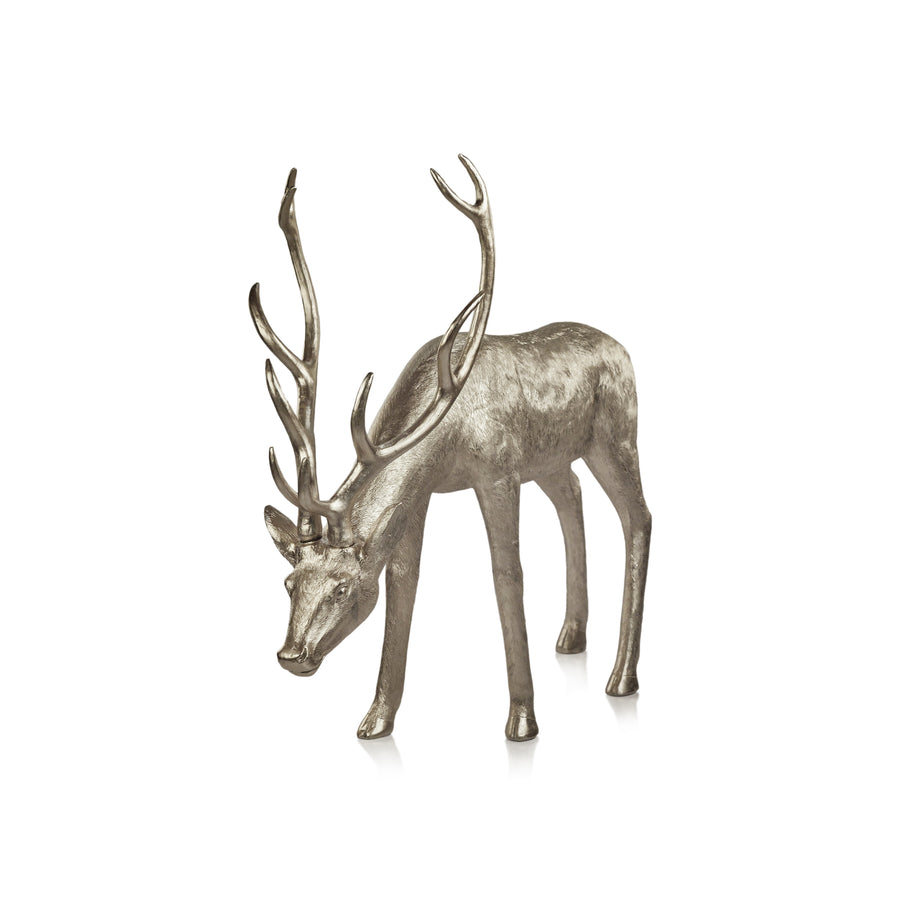 Large Reindeer - Silver - Grazing