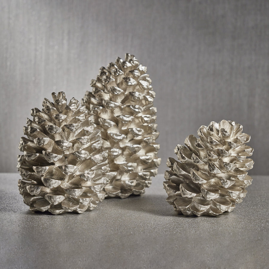 Decorative Pine Cone - Silver