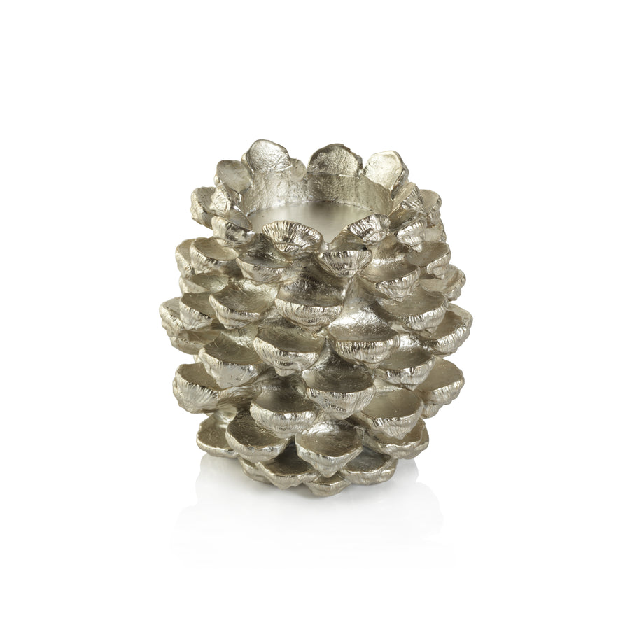 Pine Cone Pillar Holder - Silver