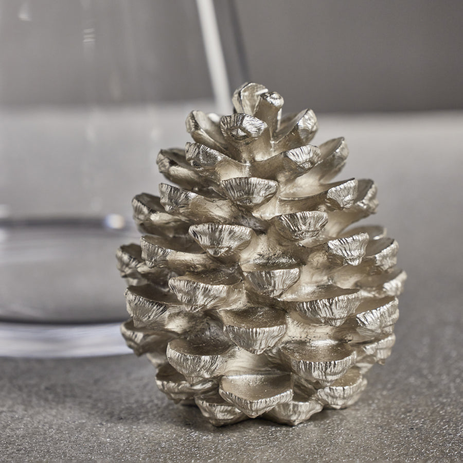 Decorative Pine Cone - Silver 6.5