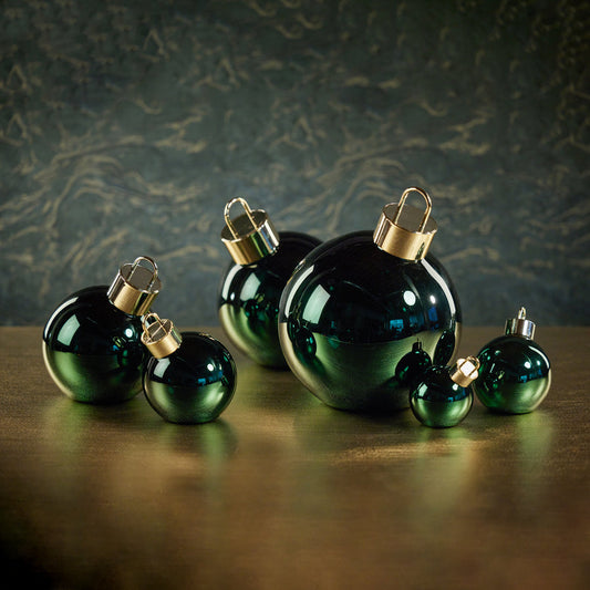 LED Metallic Glass Ornament Ball - Green