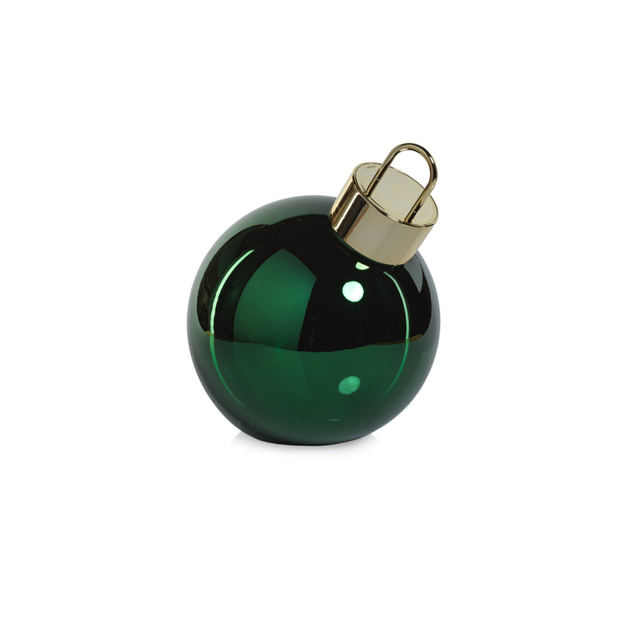 LED Metallic Glass Ornament Ball - Green