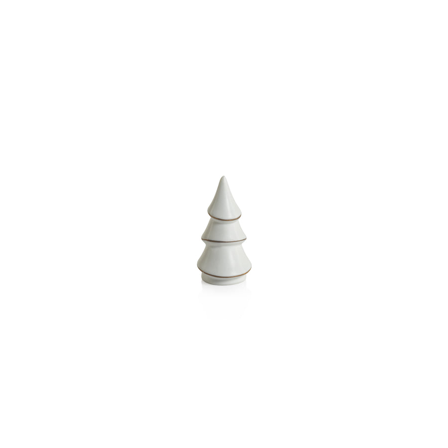 Alpina Porcelain Tree - Matte White with Gold Trim