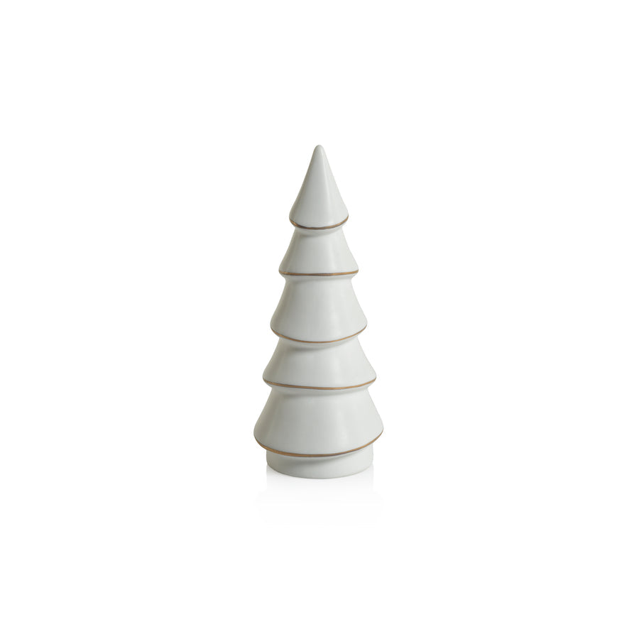 Alpina Porcelain Tree - Matte White with Gold Trim