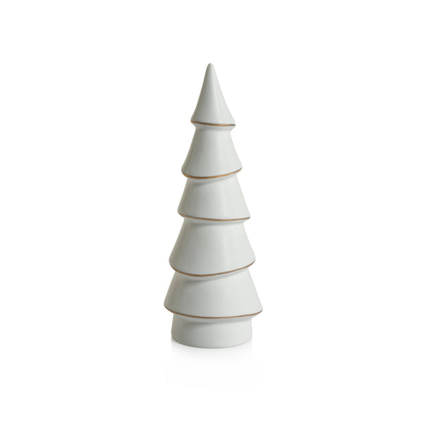 Alpina Porcelain Tree - Matte White with Gold Trim