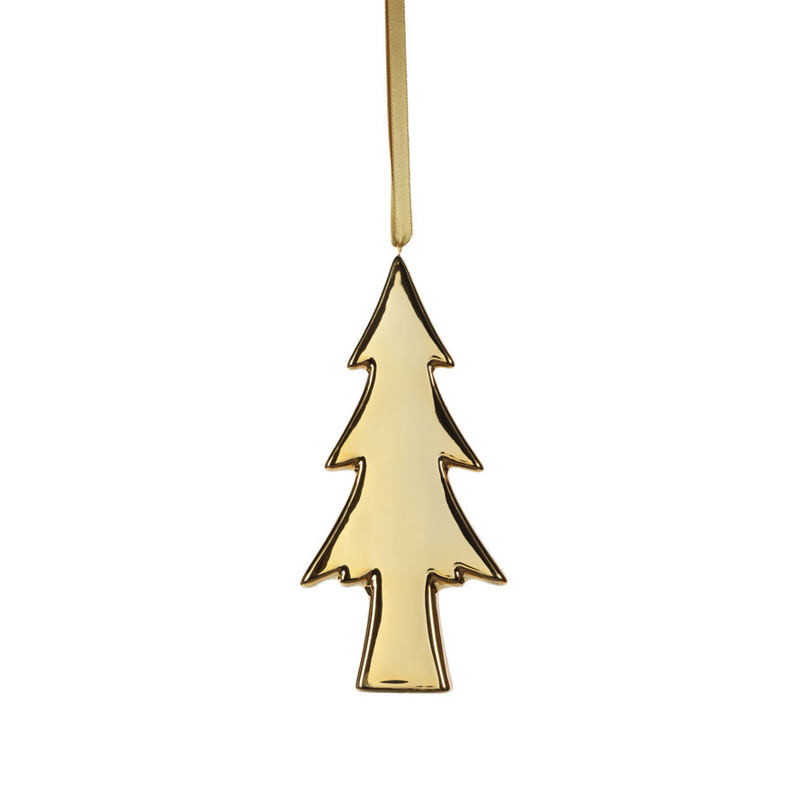 Ceramic Tree Ornament - Gold