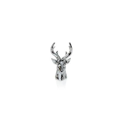 Rocky Mountain Ceramic Stag Head - Silver - Christmas Decor by Carlyle Avenue