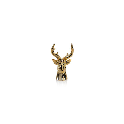 Rocky Mountain Ceramic Stag Head - Gold - Christmas Decor by Carlyle Avenue