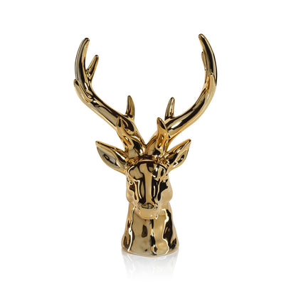 Rocky Mountain Ceramic Stag Head - Gold - Christmas Decor by Carlyle Avenue