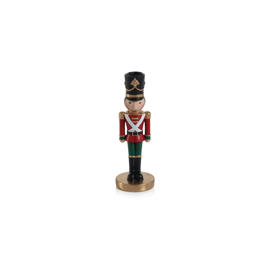 Nutcracker Taper Holder - Red & Green