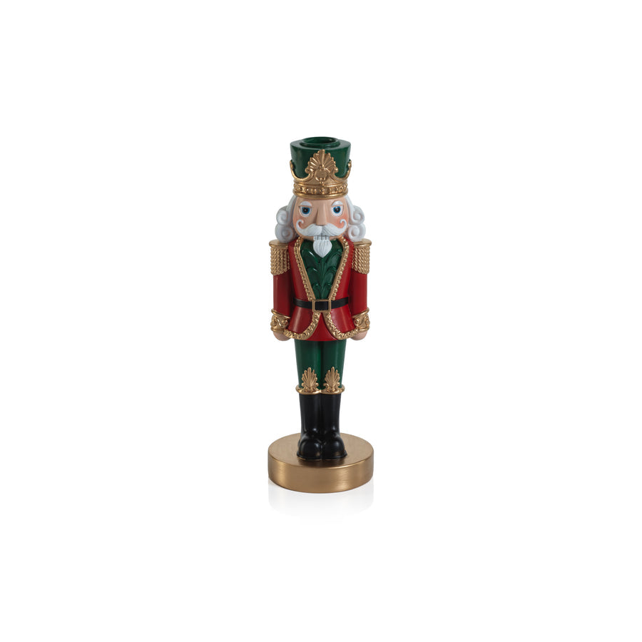 Nutcracker Taper Holder - Red & Green