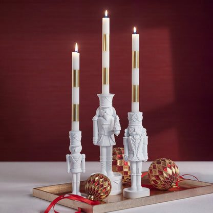 Nutcracker Taper Holder- White, 12" - XDEC by Carlyle Avenue