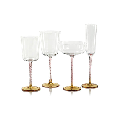 Vicenza Glassware - Amber and Pink - Drinkware Sets by Carlyle Avenue