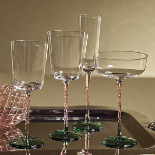 Vicenza Glassware - Green and Pink