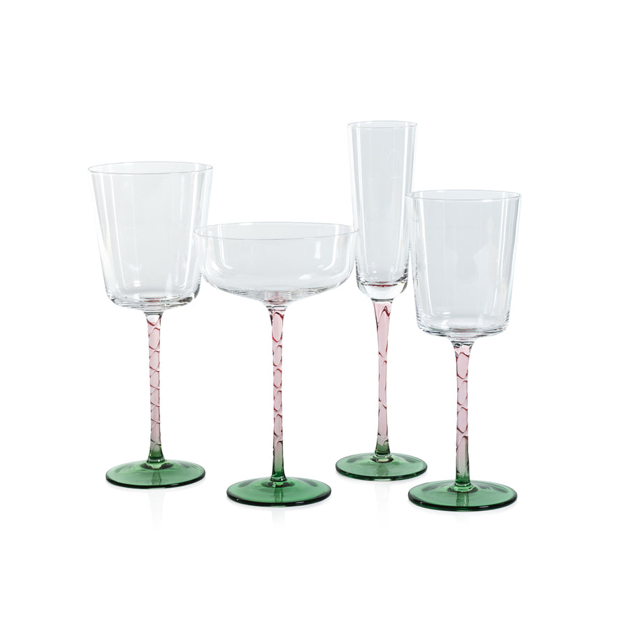 Vicenza Glassware - Green and Pink
