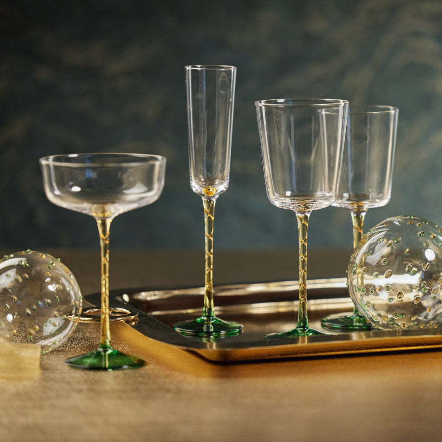 Vicenza Glassware - Green and Amber