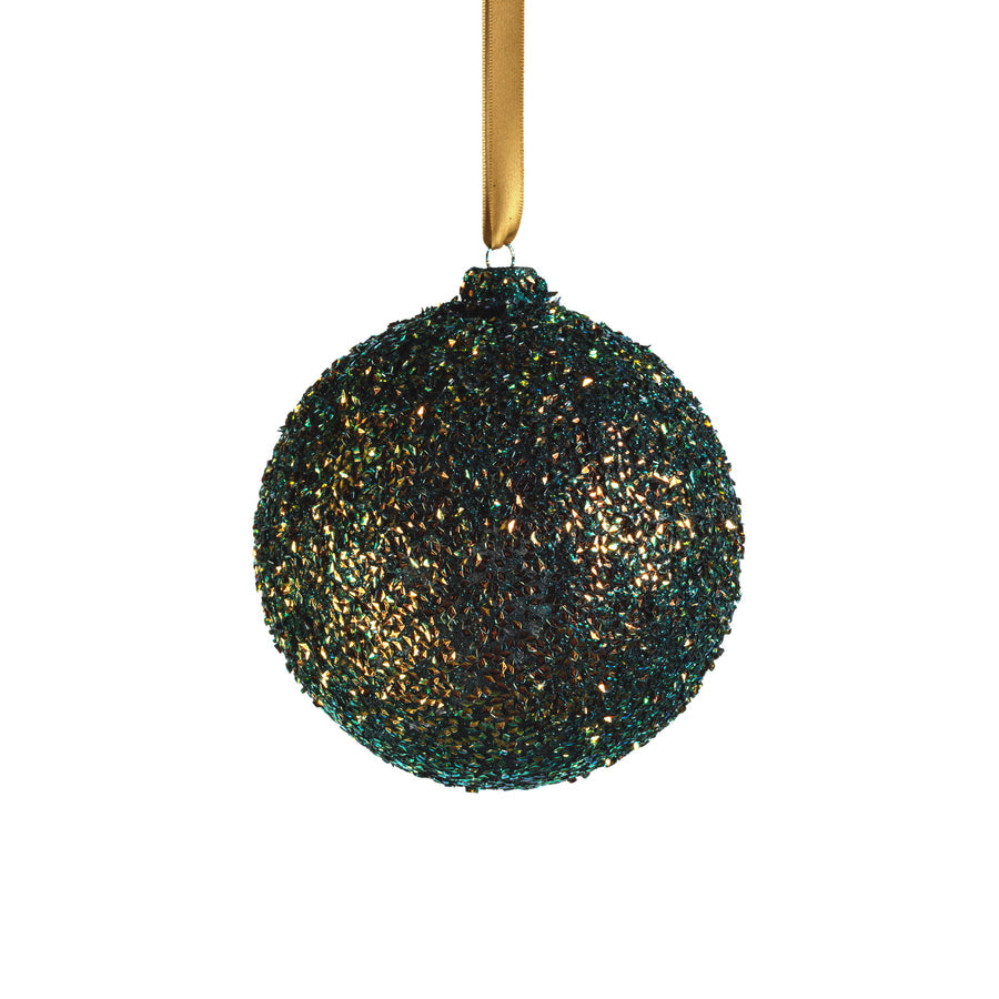 Multicolored Glass Ball Ornament - Green