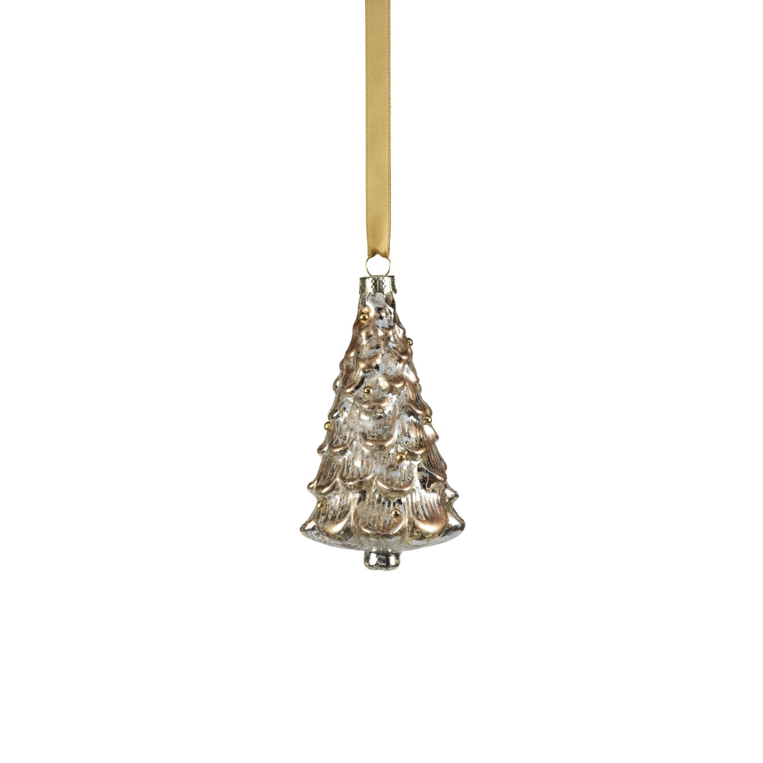 Metallic Frosted Glass Tree Ornament