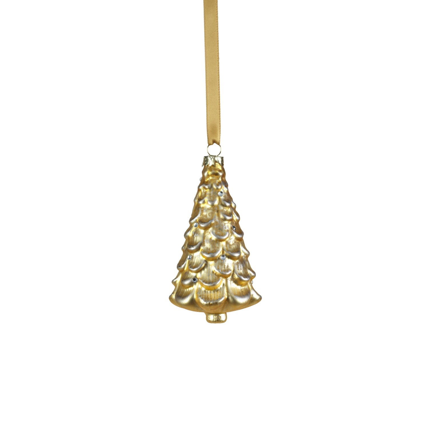 Metallic Frosted Glass Tree Ornament