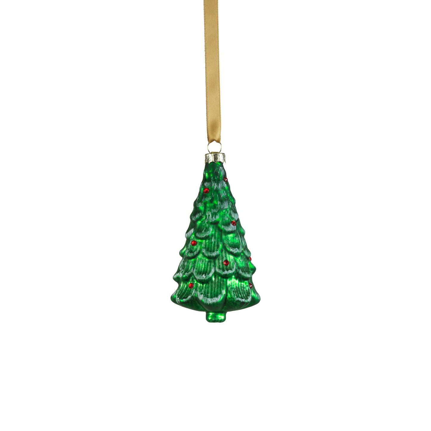 Metallic Frosted Glass Tree Ornament