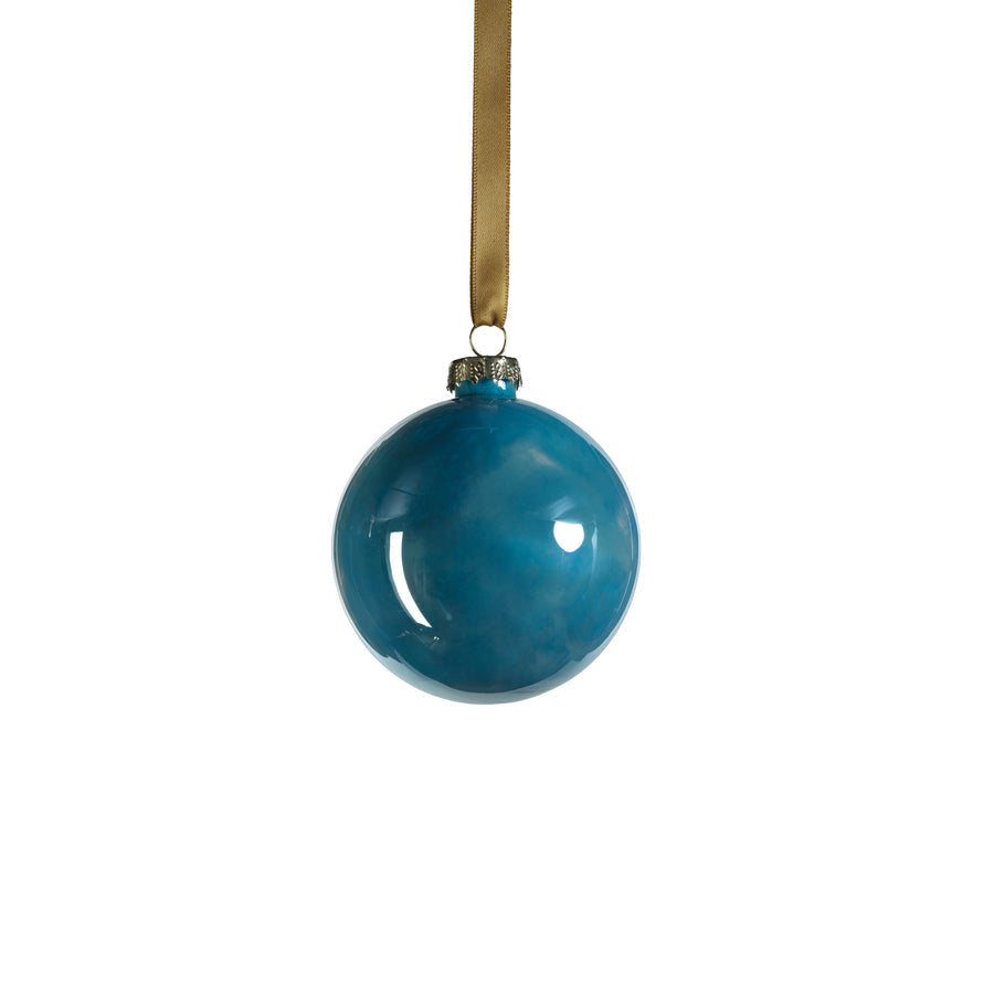 Solid Luster Glass Ball Ornament - Blue